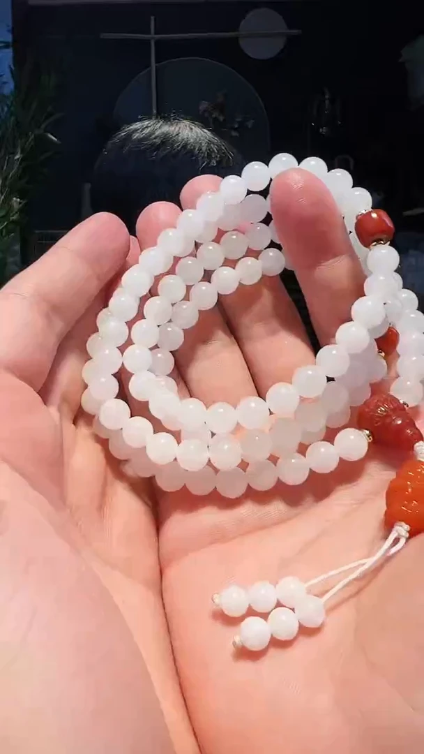 【闪购商品】和田玉手串未镶嵌8+精圆108-黑