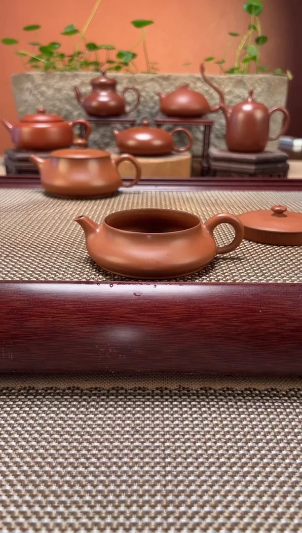 茶壶紫砂扁明炉超薄胎 纯手工制