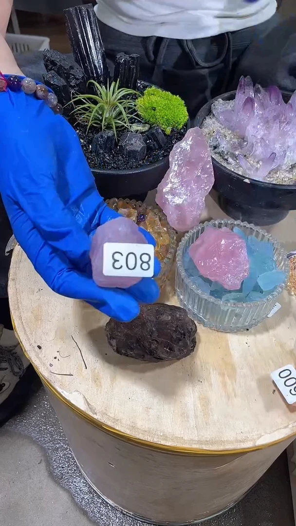 未镶嵌珠宝半成品水晶粉阿塞-803
