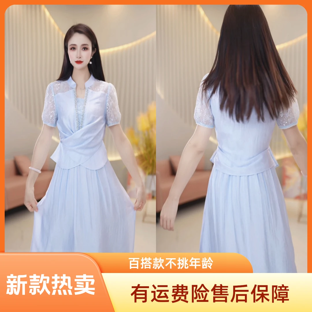 [思琪定制]夏季新款A666633# 优雅端庄 时尚休闲 百搭女装连衣裙