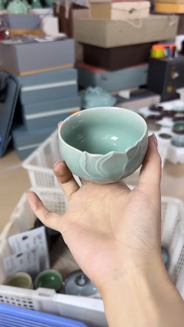 龙泉云间青瓷小米茶器