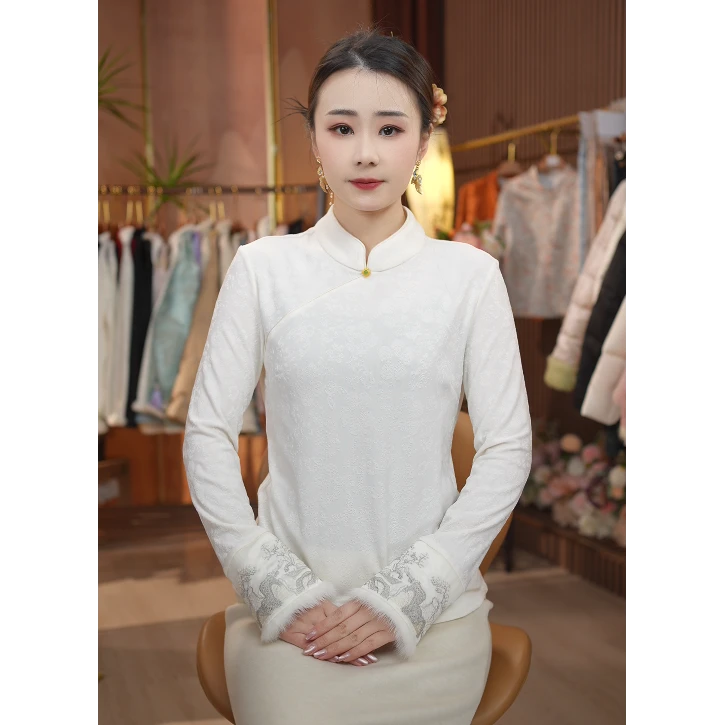 《吟云-打底衫》新中式刺绣休闲百搭显瘦国风打底衫