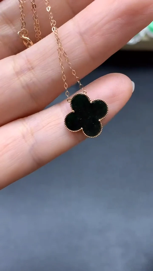 颈饰18K金镶嵌翡翠430-中国好珍宝