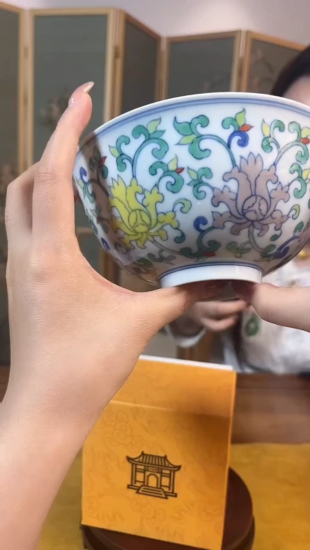 摆件古县衙青花斗彩公碗041