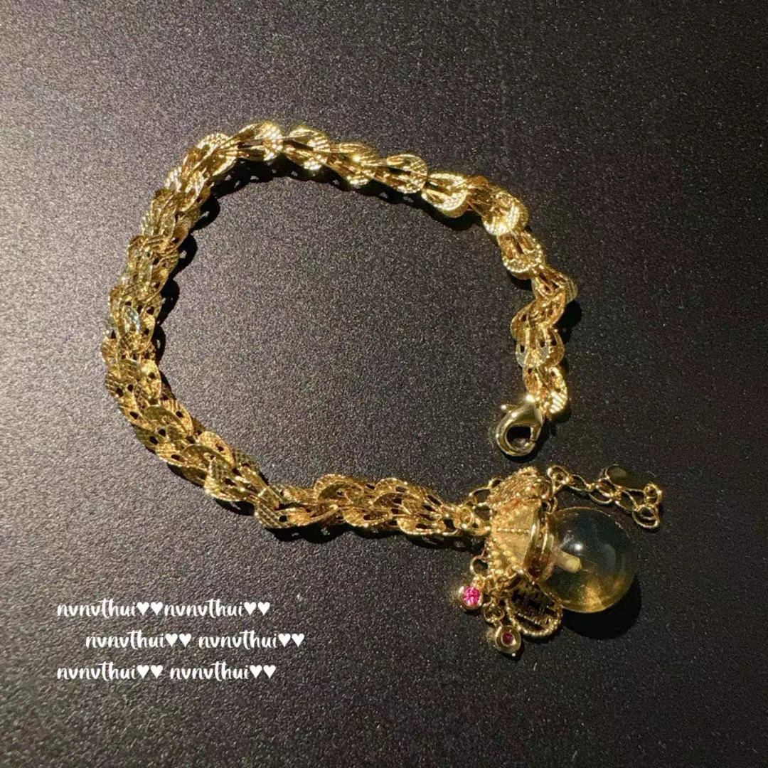 【兰总专属】BM-S144#天然珠宝蓝珀合金镶嵌凤尾手链