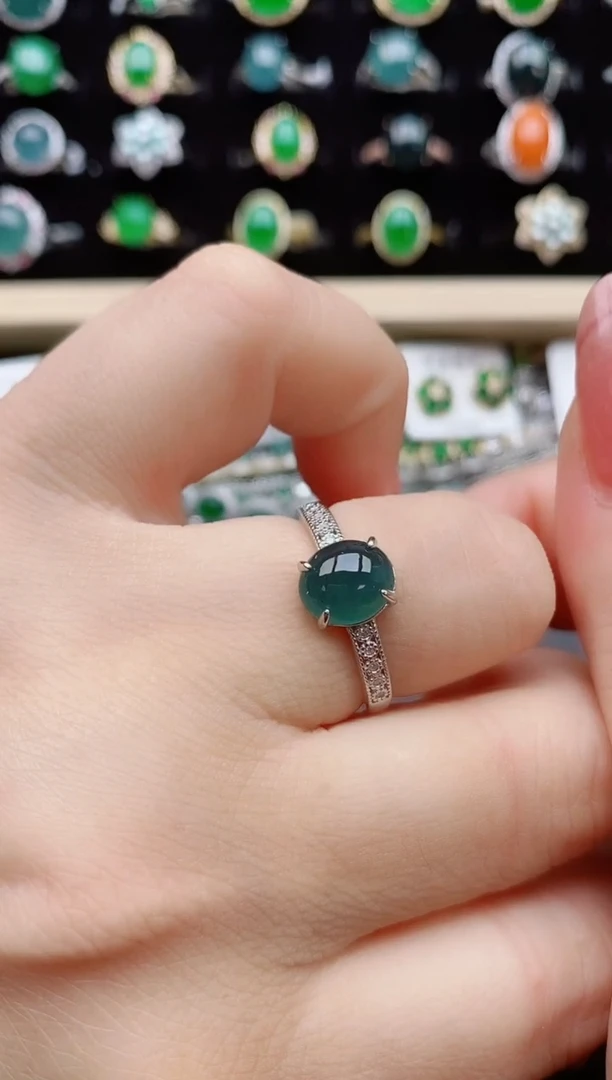 【闪购商品】翡翠戒指银S925镶嵌321321