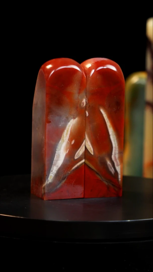 昌化石牛角红花印章印章印章