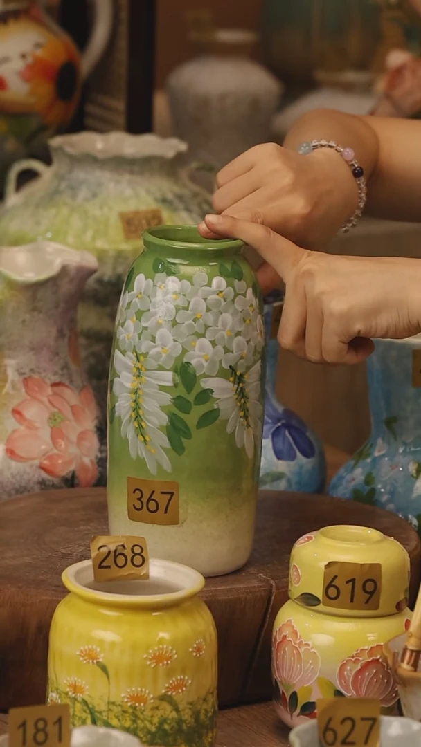 陶瓷367景德镇设计师手作花器摆件侘寂风