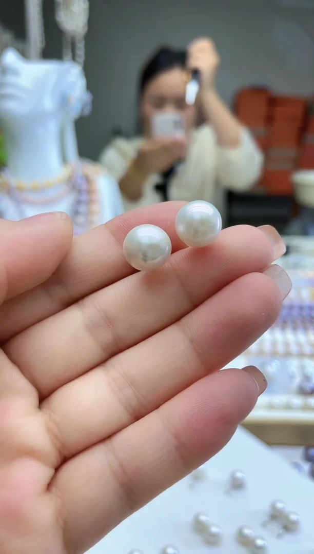 未镶嵌淡水珍珠珍珠10mm+耳钉