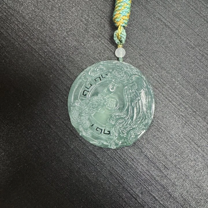 翡翠A货危龙凤吊坠（多样性发货拍一个发一个53*6）-561759