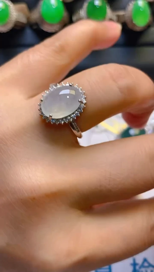 【闪购商品】翡翠耳饰银S925镶嵌天然A货翡翠1