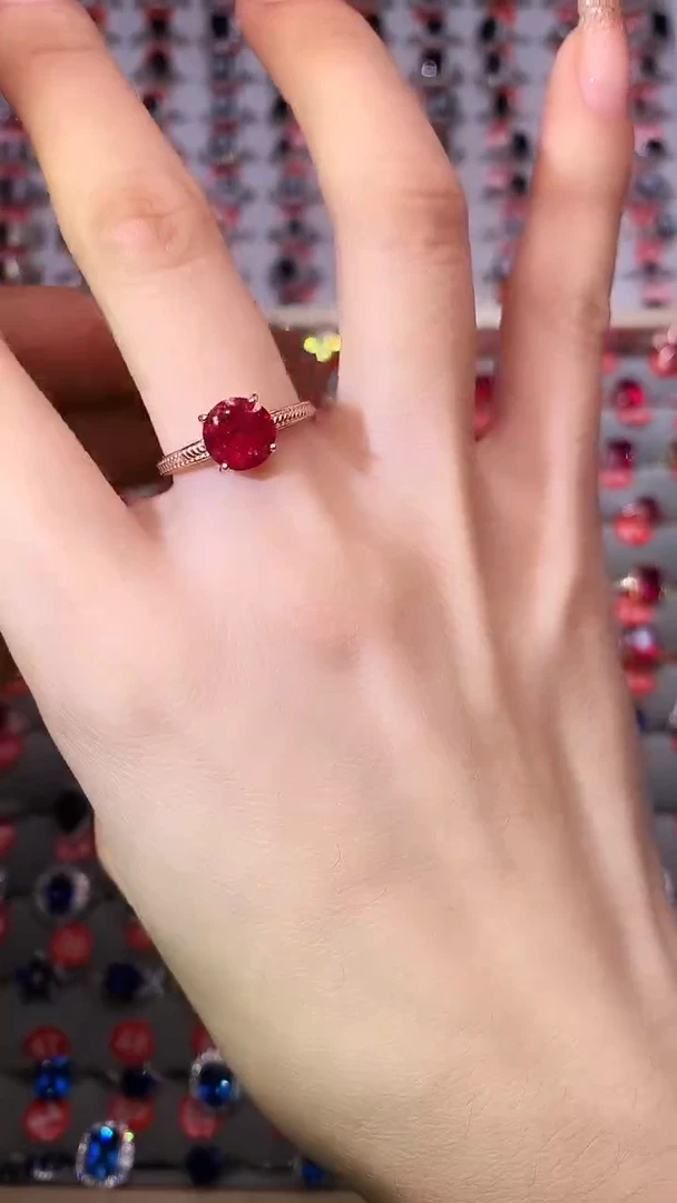 【闪购商品】红宝石戒指银S925镶嵌111111