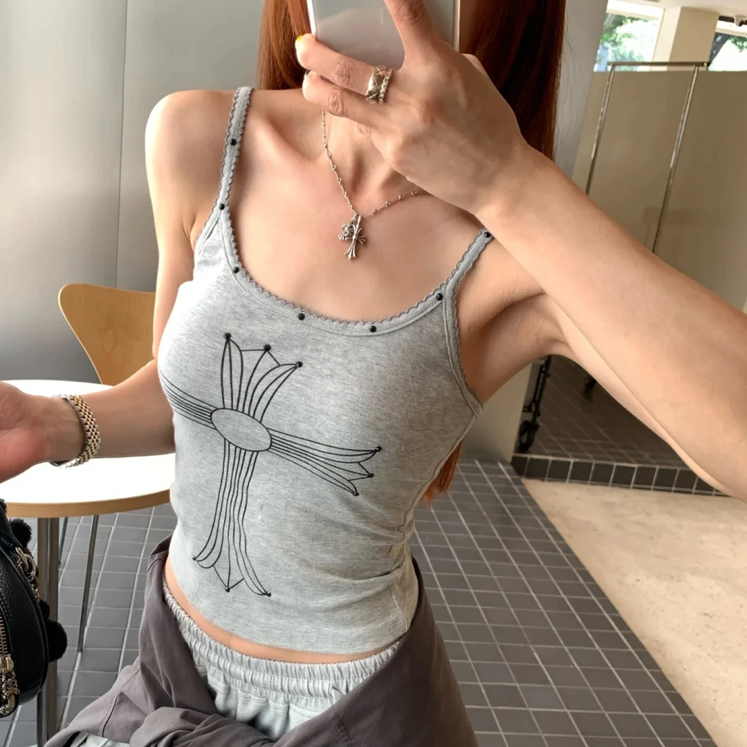 辣妹美式小吊带背心女2025夏季新款外穿性感修身露背打底内搭上衣