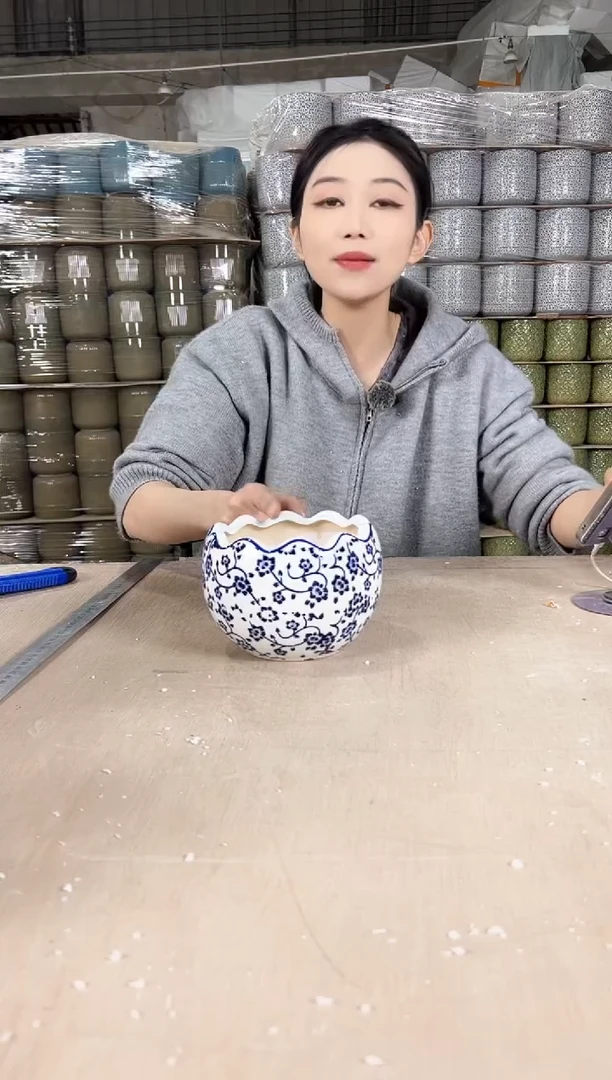 【闪购商品】陶瓷蛋壳白青花瓷小号13x11