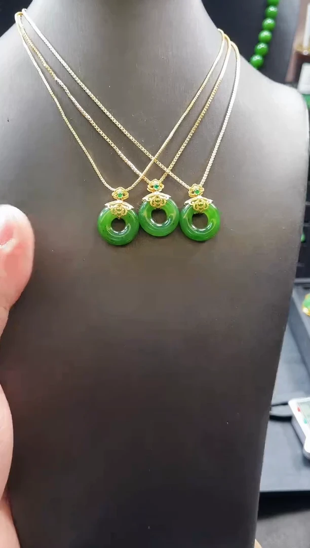 【闪购商品】和田玉吊坠银S925镶嵌多样性发一