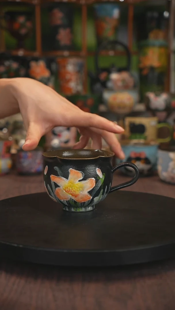紫砂油画手绘釉下彩