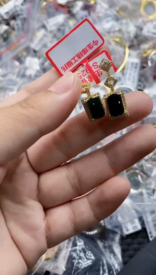 翡翠戒指银S925镶嵌5555     5