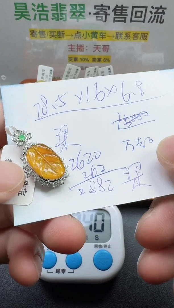 【闪购商品】翡翠颈饰18K金镶嵌寄售回流，不退不换