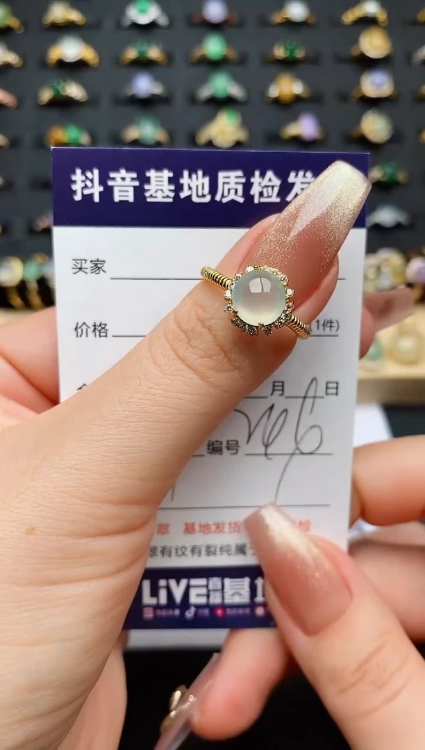 翡翠戒指银S925镶嵌............