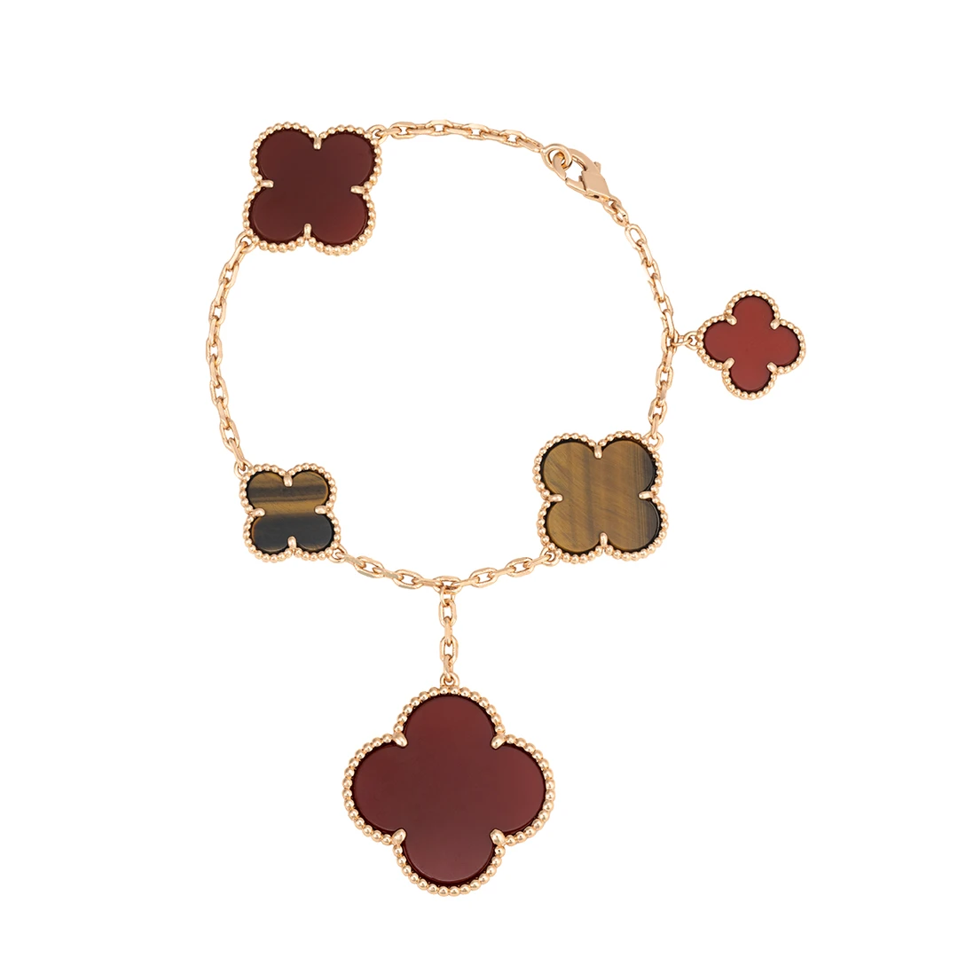 合金手链 大小花五花手链幸运草lucky系列手链现货百搭时尚轻奢