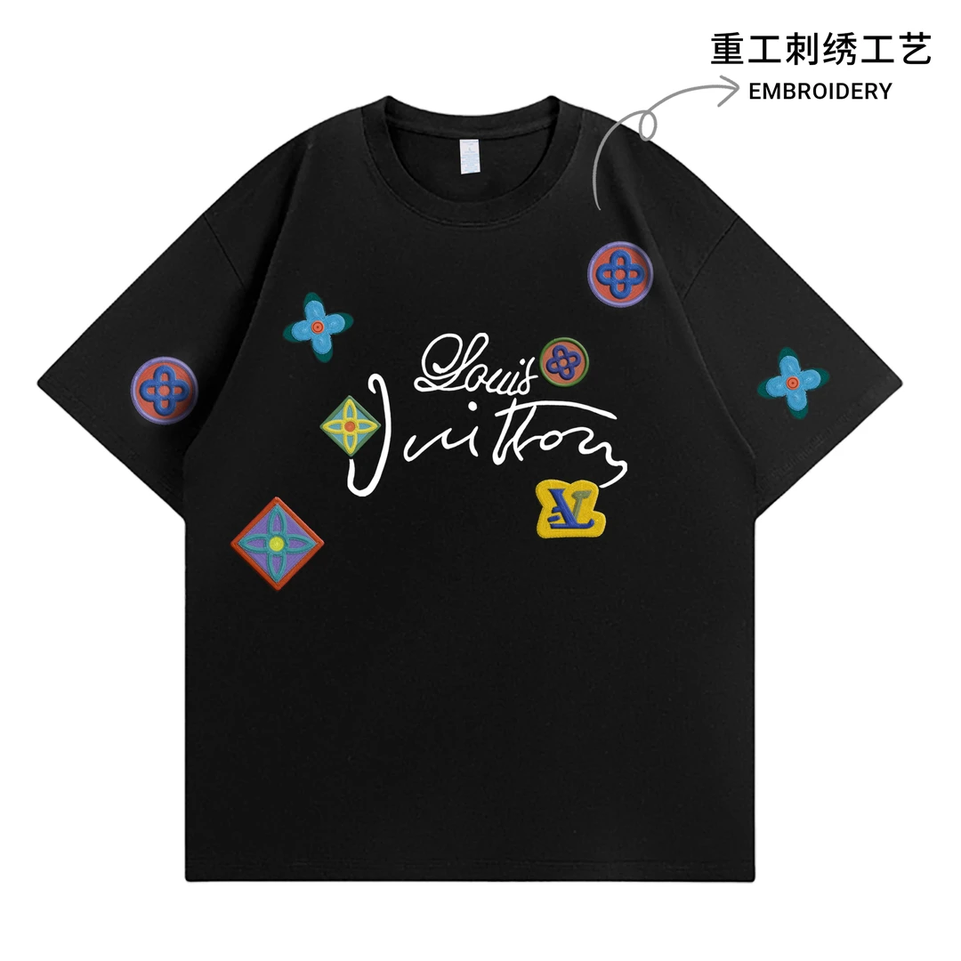 【王票票专属】重磅奢品潮牌纯棉T恤男女同款宽松短袖上衣K59