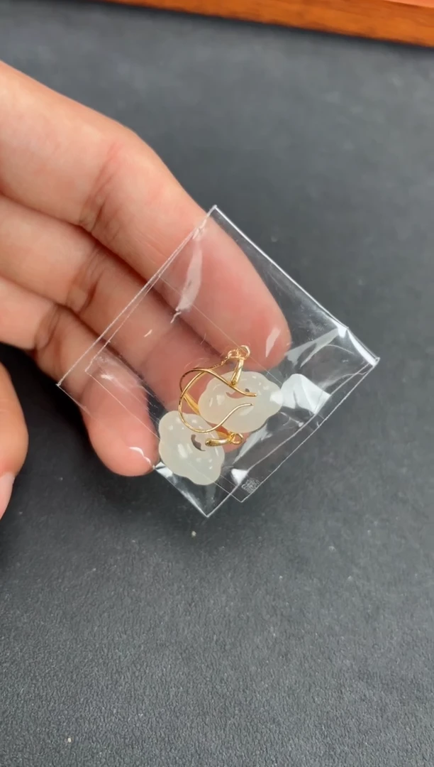 【闪购商品】和田玉颈饰未镶嵌白玉如意锁耳坠 多样性发一