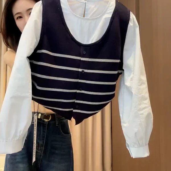 气质简约早秋上衣2025新款女装减龄小众设计感时尚百搭显瘦衬衣潮