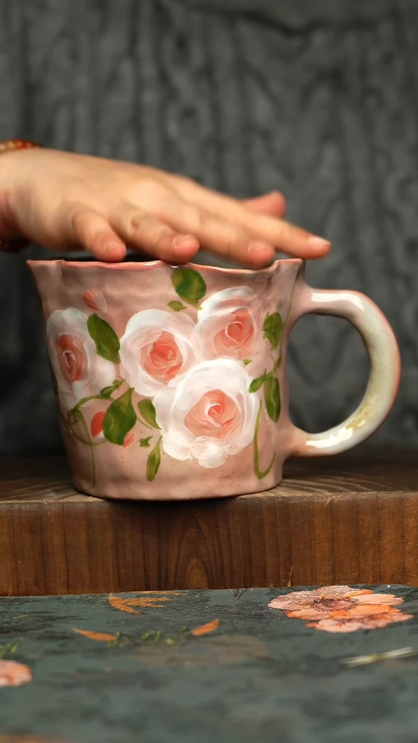 杯釉下彩手工手绘同款陶器