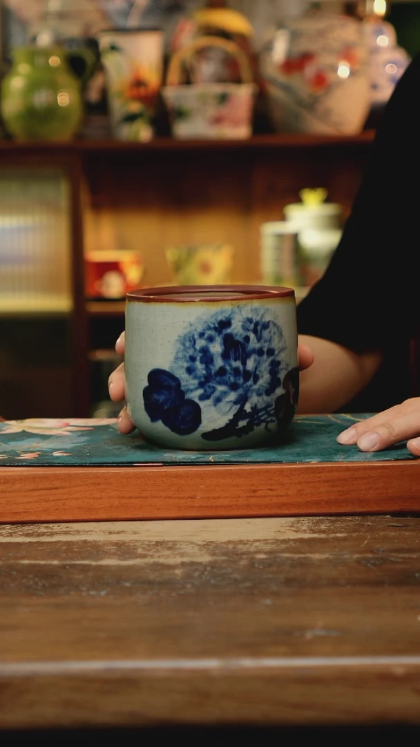 瓷片景德镇纯手工釉下彩精品茶具