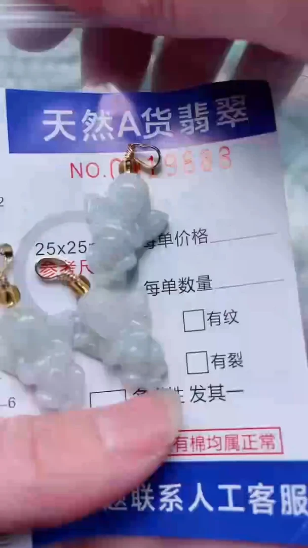 翡翠未镶嵌吊坠(赠链)1