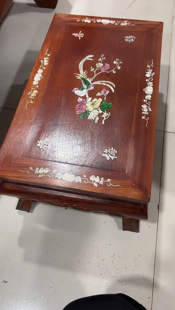 50花梨镶嵌小炕桌