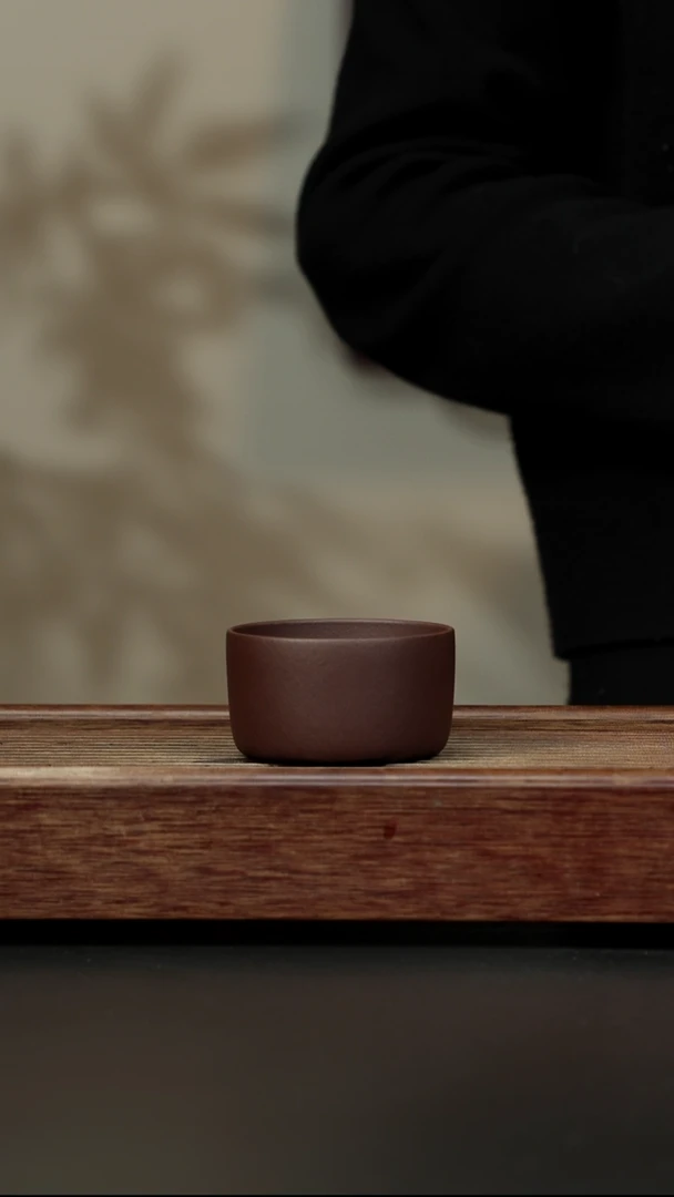 茶壶紫砂老紫泥 宽口杯