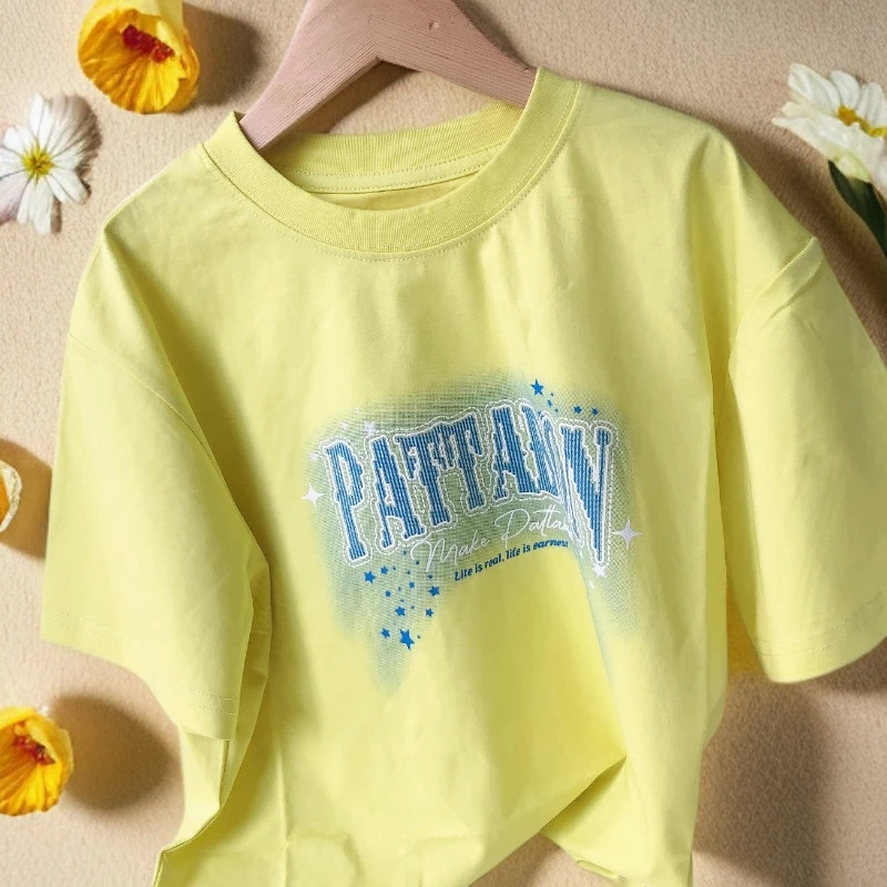 F194小喆儿童夏季短袖T恤P字母712