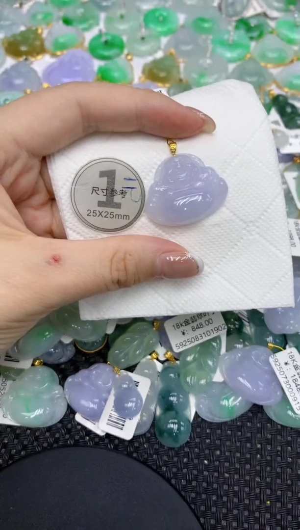 颈饰18K金镶嵌翡翠1111111