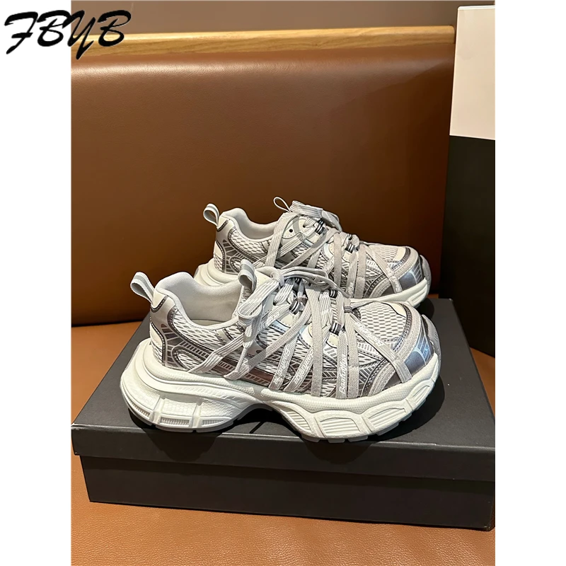 FBYB厚底老爹鞋女2025秋季新款网红百搭轻便不累脚运动休闲跑