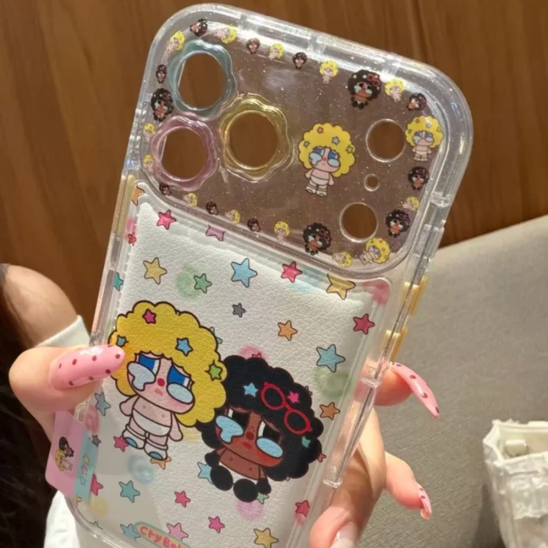 彩色星星爆炸头哭娃适用iPhone17promax可爱16pro手机壳15/14/13