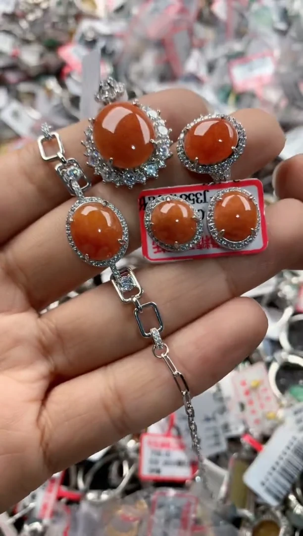 银S925镶嵌戒指翡翠15              2