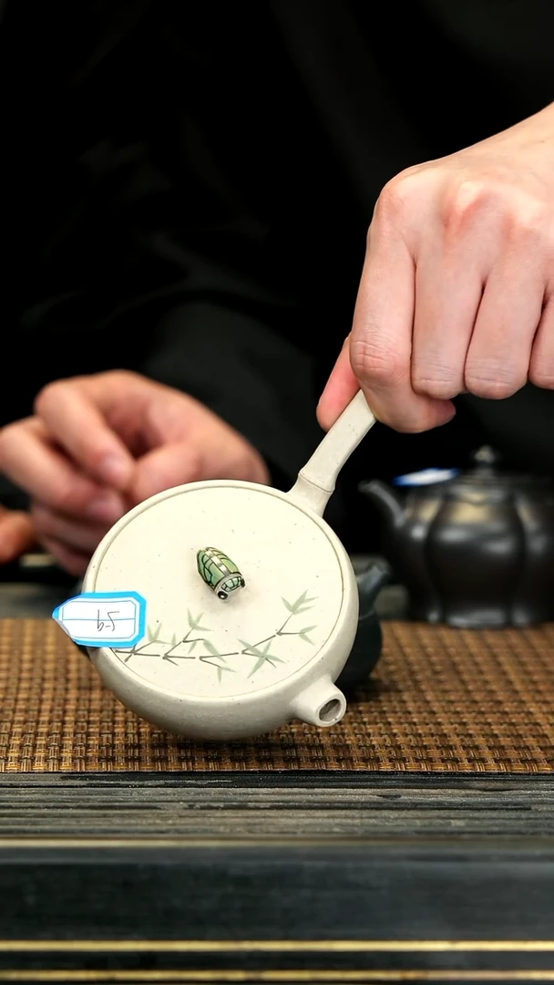 【闪购商品】紫砂茶壶TZP59白玉段 知竹侧把