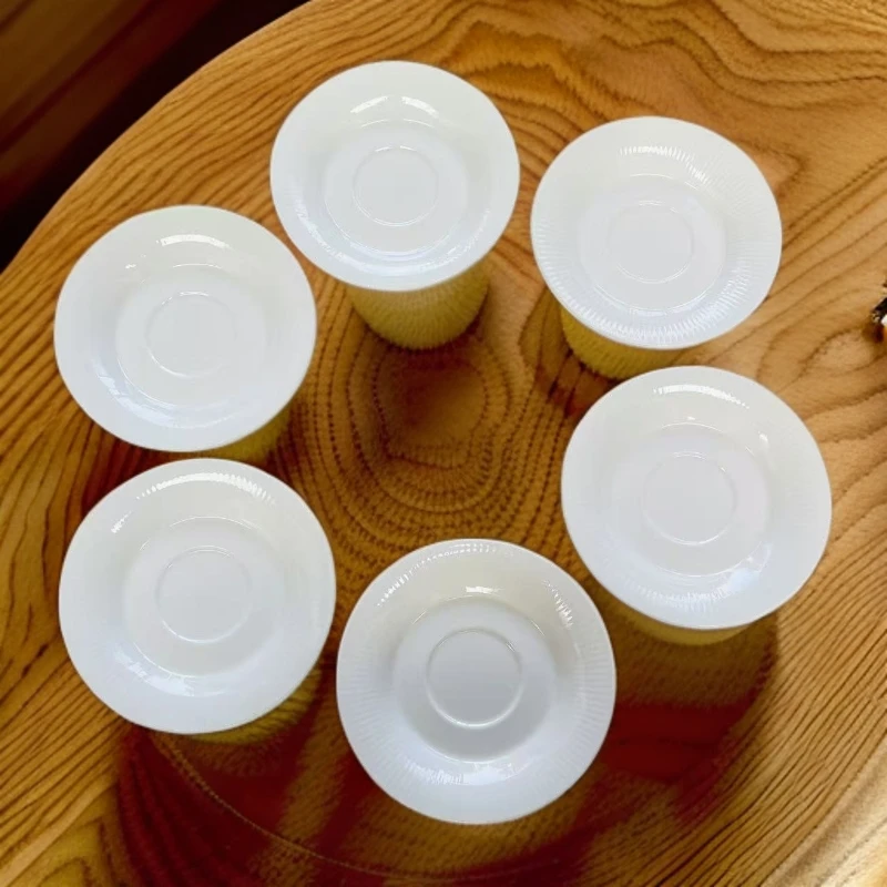 6英寸圆形简约时尚盘小盘欧式休闲风纯白陶瓷白瓷家用吐骨碟手工