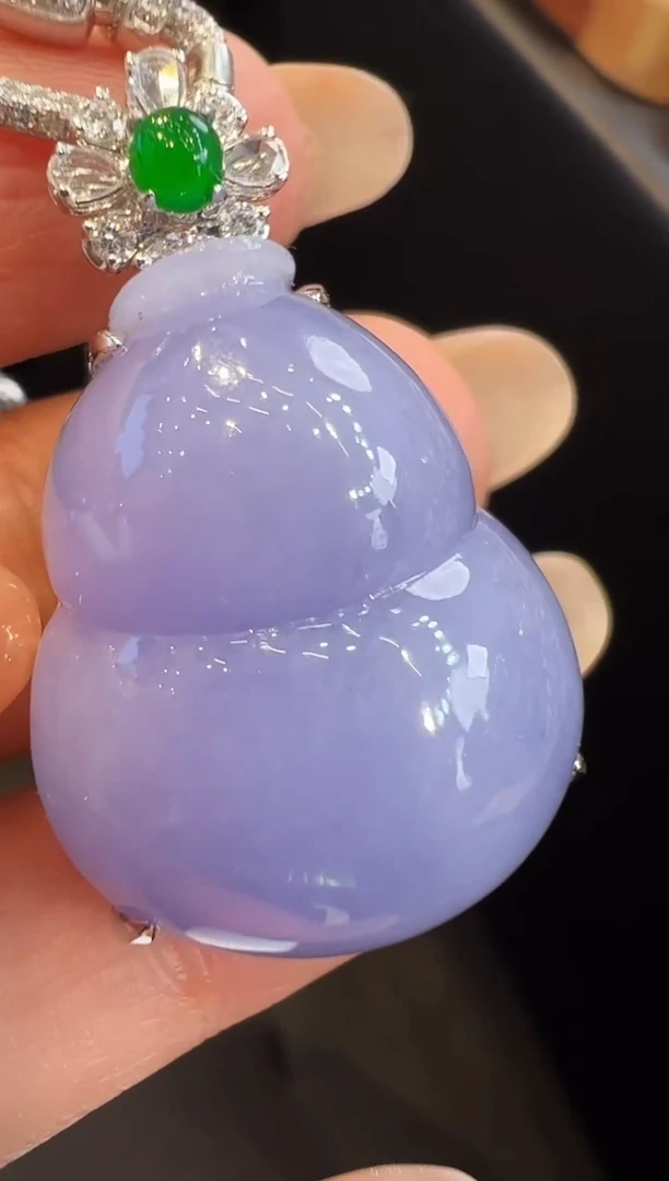 吊坠(不含链)18K金镶嵌翡翠吊坠