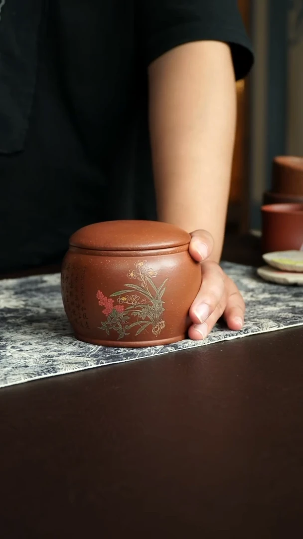 茶杯紫砂51号宜兴紫砂原矿作品茶叶罐
