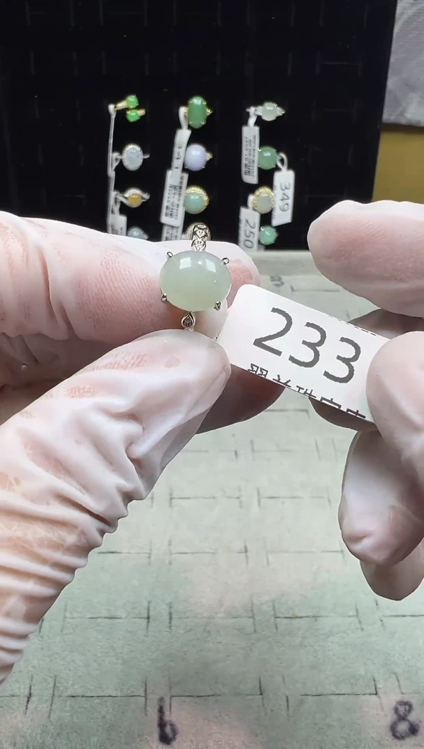 银S925镶嵌戒指翡翠戒指