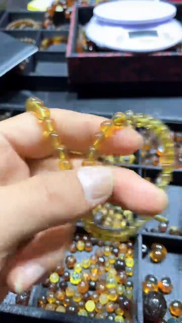 琥珀颈饰未镶嵌天然缅甸琥珀手串6+