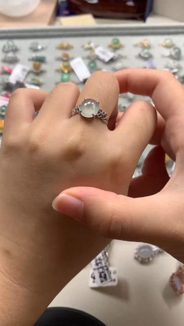 银S925镶嵌戒指翡翠33