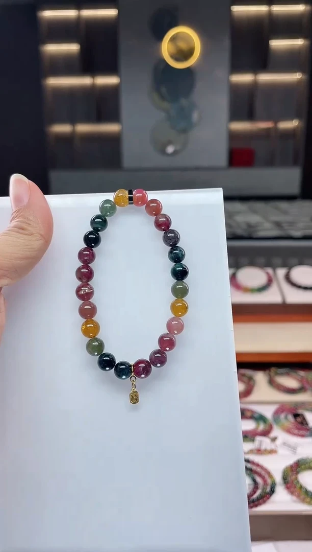 未镶嵌老矿碧玺单圈手串7mm+碧玺（多样性发一条）Q