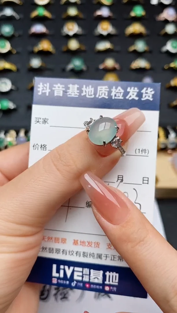 翡翠戒指银S925镶嵌............