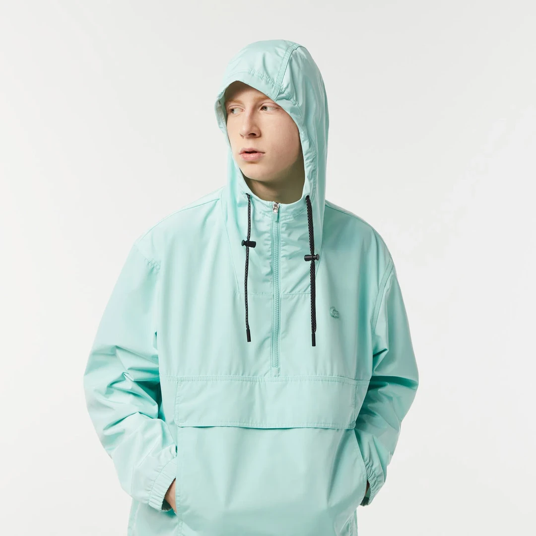 Lacoste 法国鳄鱼 半拉链套头连帽防水夹克BH5386