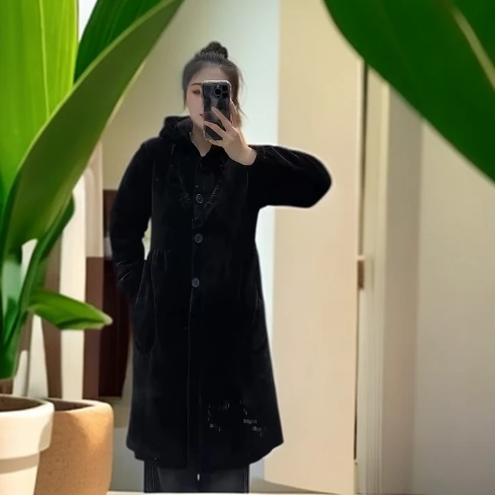 056款【长袍木耳边A字版】冬季三层睡衣长款显瘦女款可外穿家居服