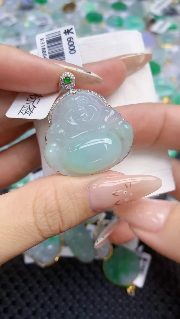 翡翠18K金镶嵌颈饰269   天然翡翠A货