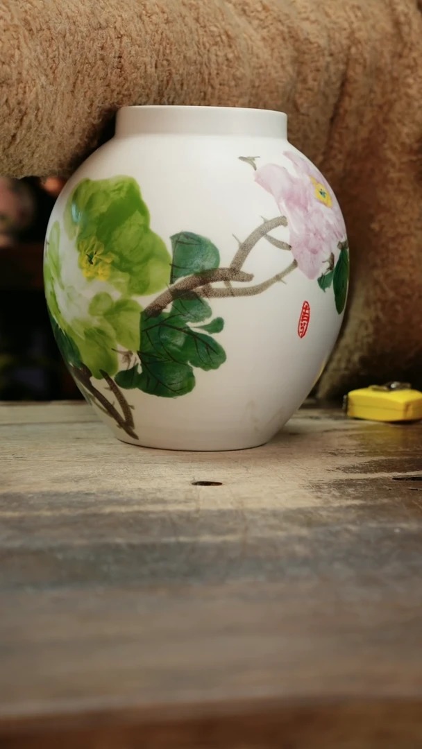 【闪购商品】瓷片景德镇纯手工釉下彩精品花瓶